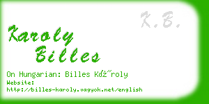 karoly billes business card